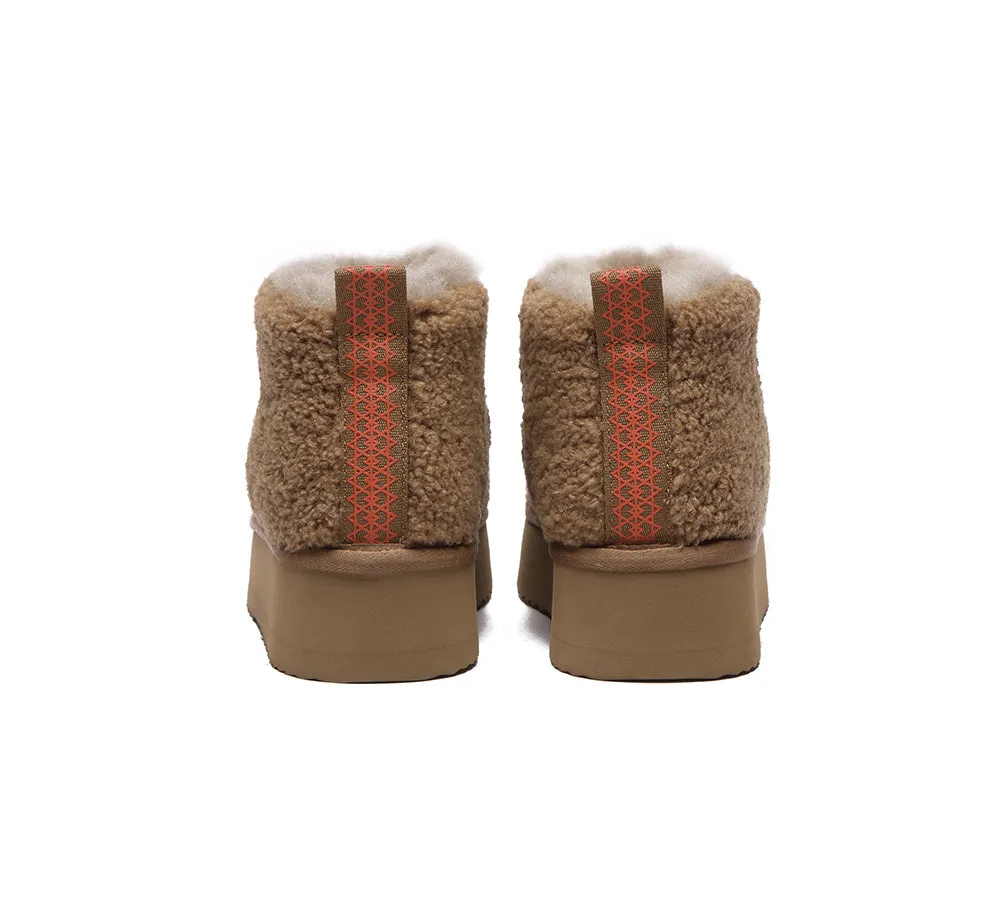 EVERAU® UGG Boots Sheepskin Wool Plush Ankle Ultra Platform Teddycozy