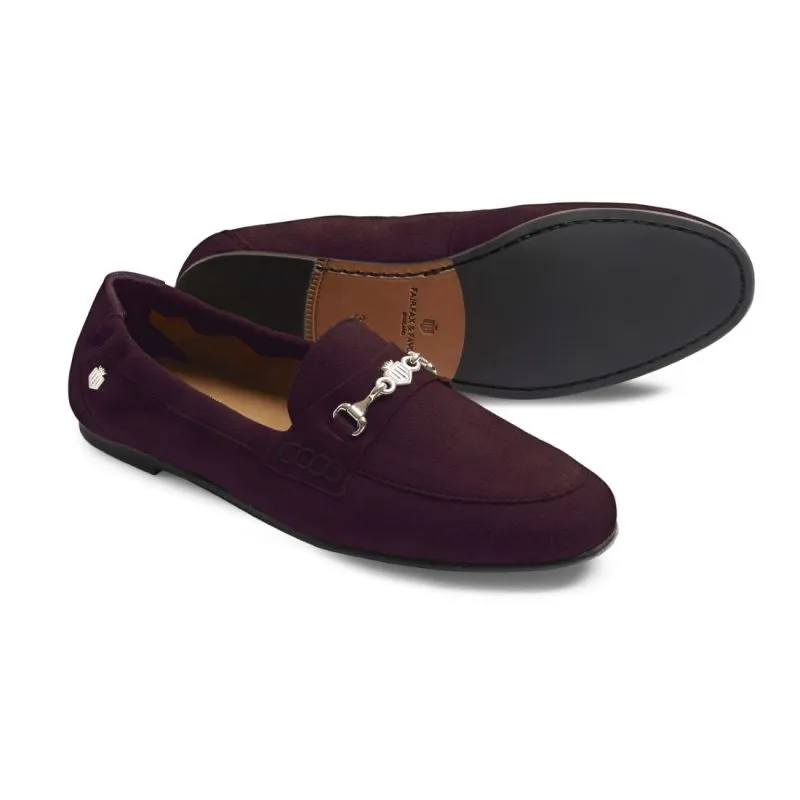 Fairfax & Favor Newmarket Ladies Suede Loafer - Plum