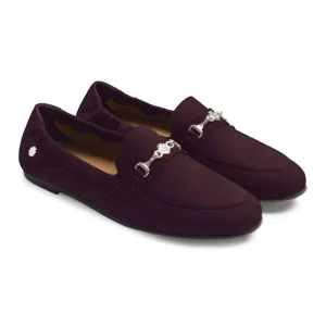 Fairfax & Favor Newmarket Ladies Suede Loafer - Plum