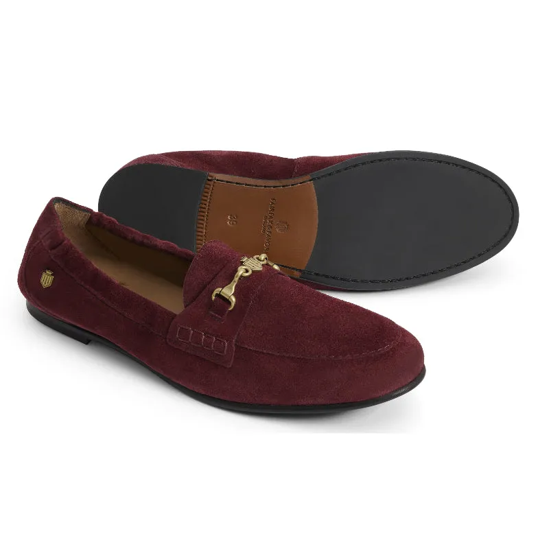 Fairfax & Favor Newmarket Ladies Suede Loafer - Ruby