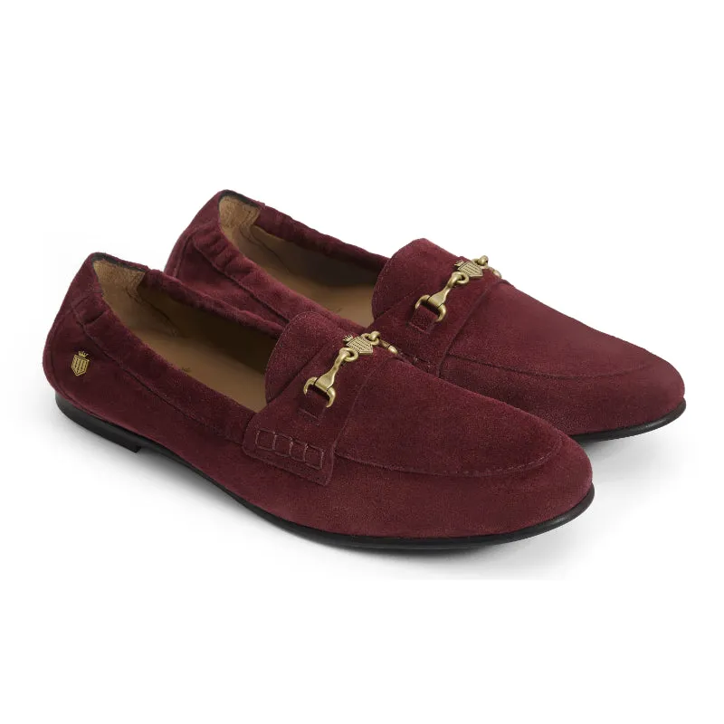 Fairfax & Favor Newmarket Ladies Suede Loafer - Ruby