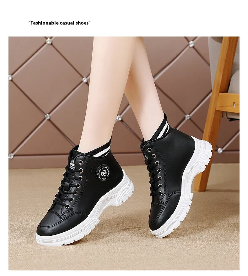 Fall High Top Sneakers White Internet Celebrity Student Casual Shoes