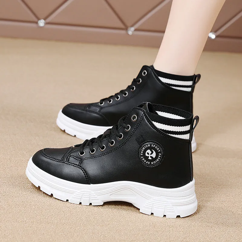 Fall High Top Sneakers White Internet Celebrity Student Casual Shoes