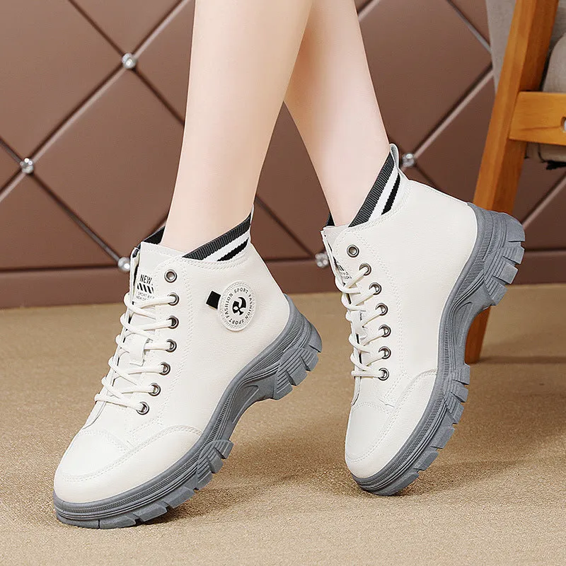 Fall High Top Sneakers White Internet Celebrity Student Casual Shoes