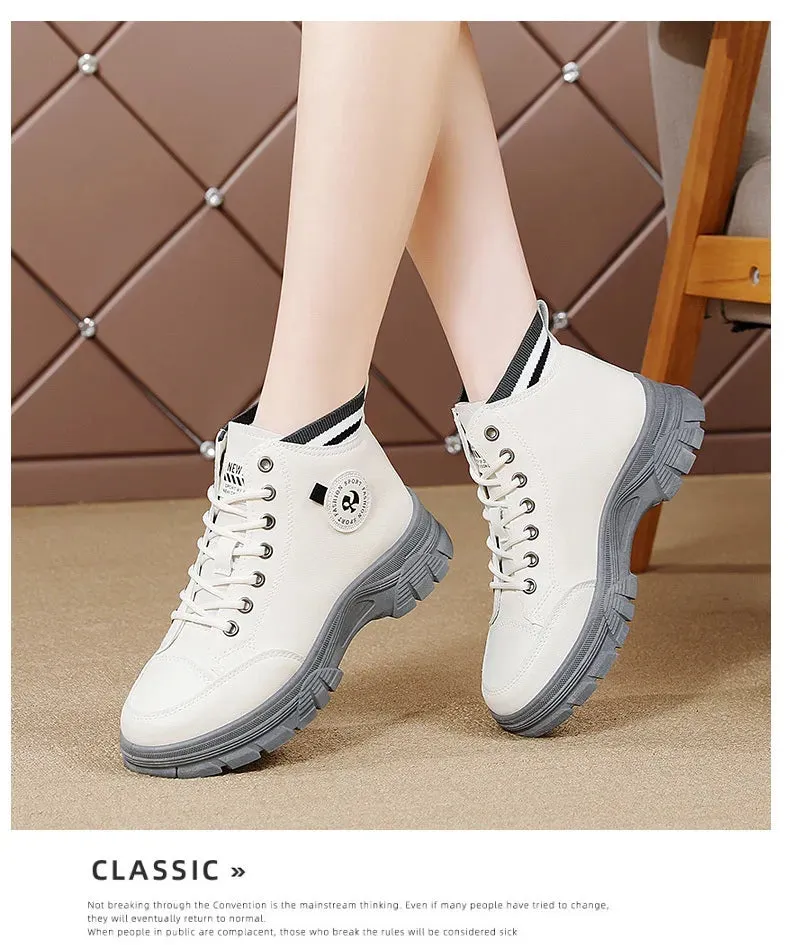 Fall High Top Sneakers White Internet Celebrity Student Casual Shoes