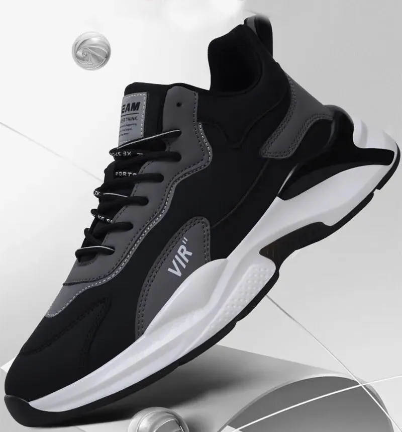 Fashion Black White Sneakers Casual Outdoor Lightweight Breathable Sports Shoes For Men