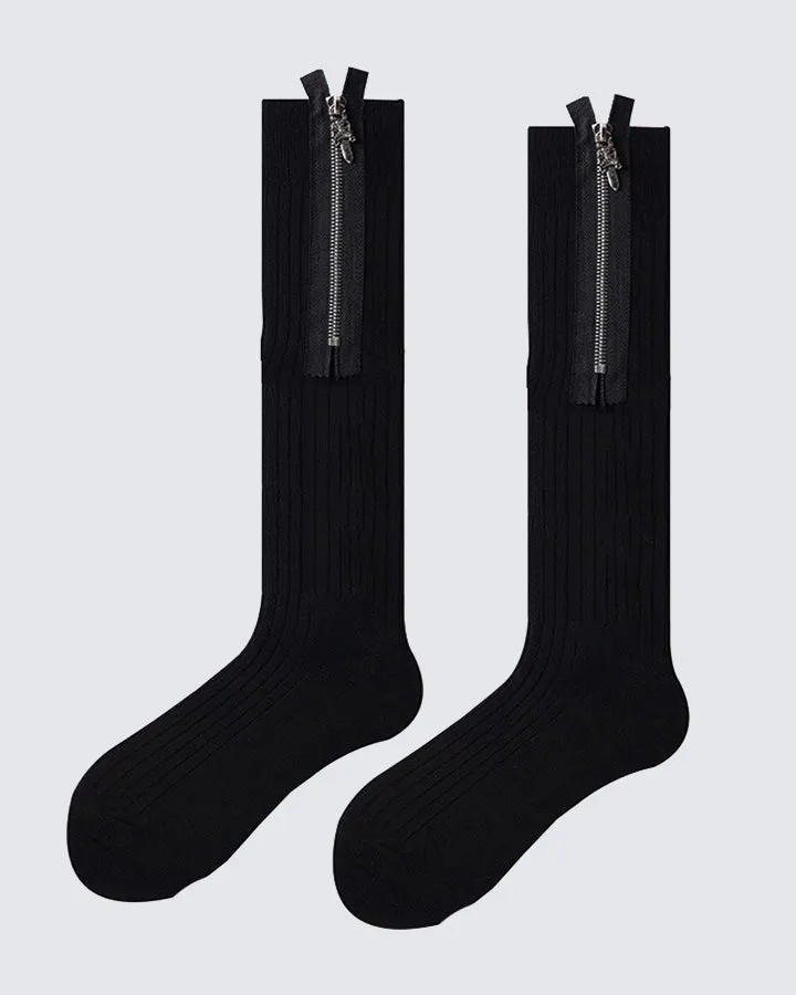 Fashion Zipper Design Socks