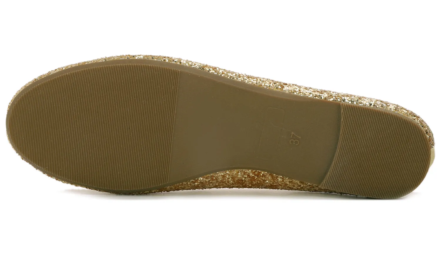 Feversole Women's Macaroon Glitter Gold Memory Foam Cushion Insock Patent Ballet Flat