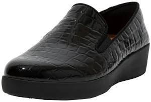 FitFlop Women's Superskate Patent Croc-Print Loafer