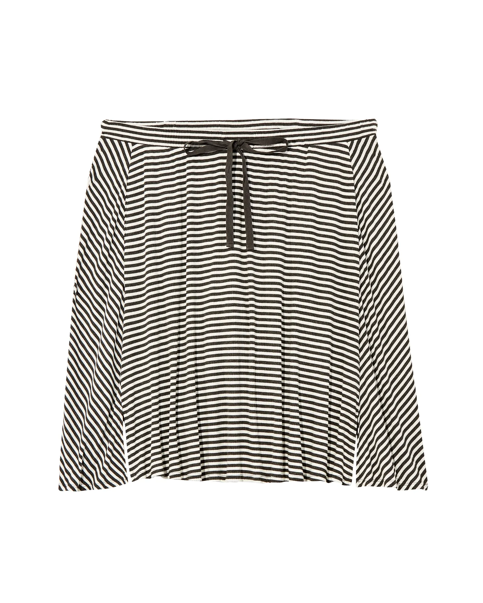 Fleur Drawstring A-line Skirt | Charcoal Grey / White