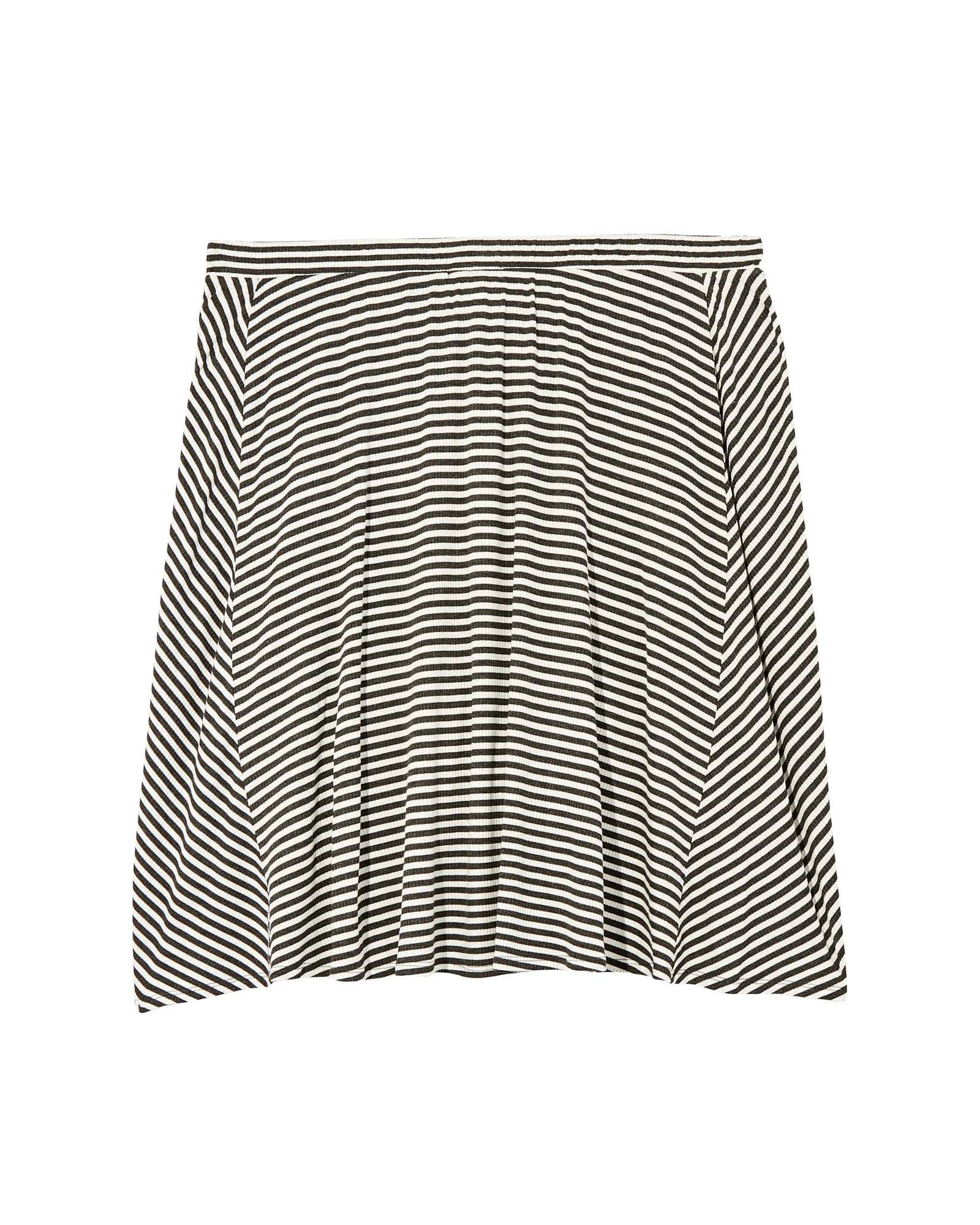 Fleur Drawstring A-line Skirt | Charcoal Grey / White