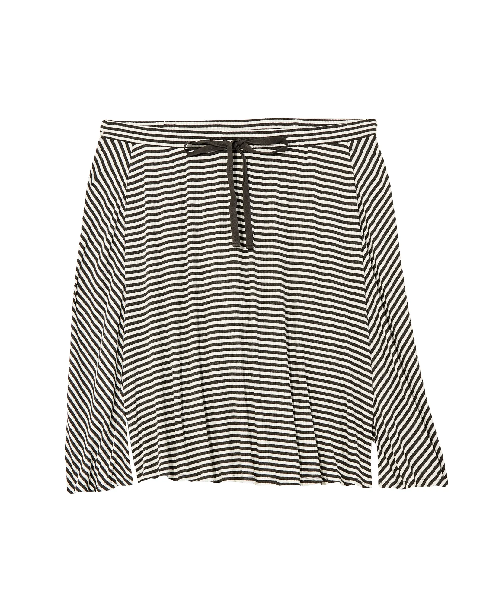 Fleur Drawstring A-line Skirt | Charcoal Grey / White