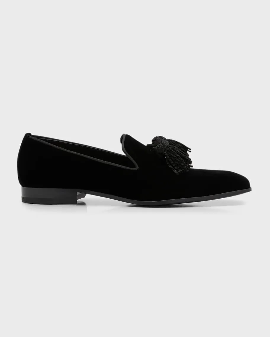 Foxley Jimmy Choo Men's Velvet Tassel Loafers