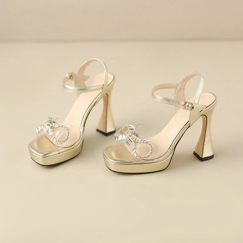 FY Zoe Gold Metallic Platform Heels