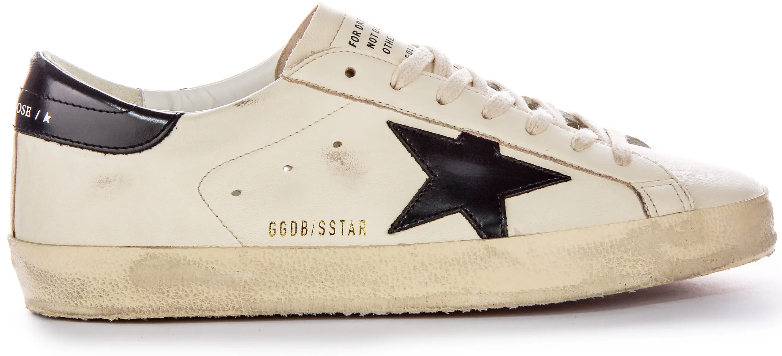 Golden Goose Super Star In Washed White Black For Men