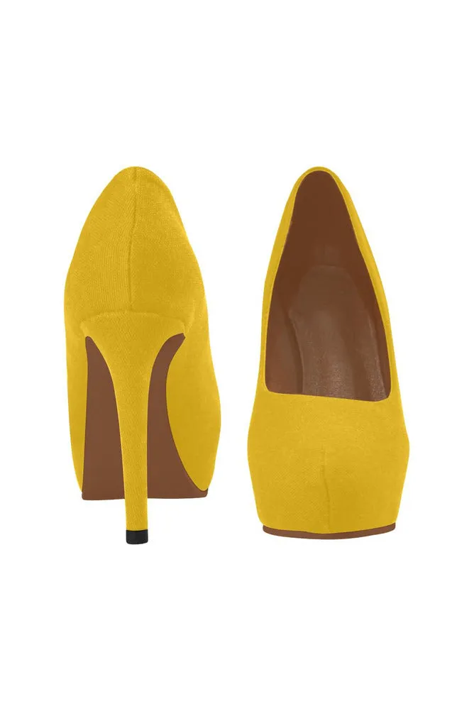 Golden Yellow Women's High Heels (Model 044)