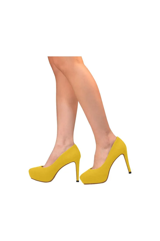 Golden Yellow Women's High Heels (Model 044)