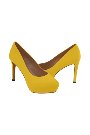 Golden Yellow Women's High Heels (Model 044)