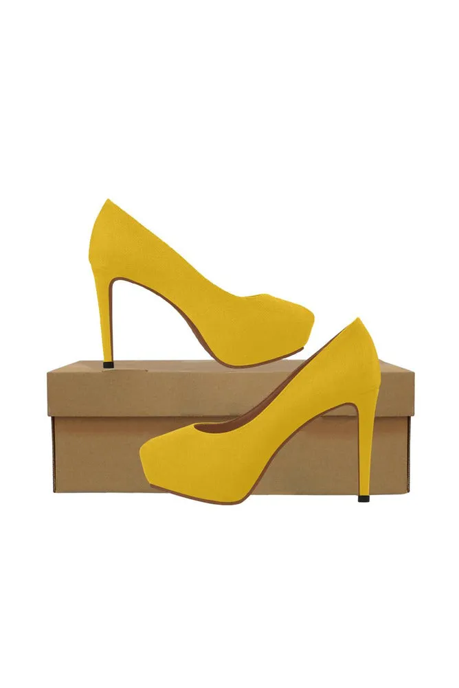 Golden Yellow Women's High Heels (Model 044)