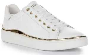 Guess Bonny Peony Trainer In White For Women