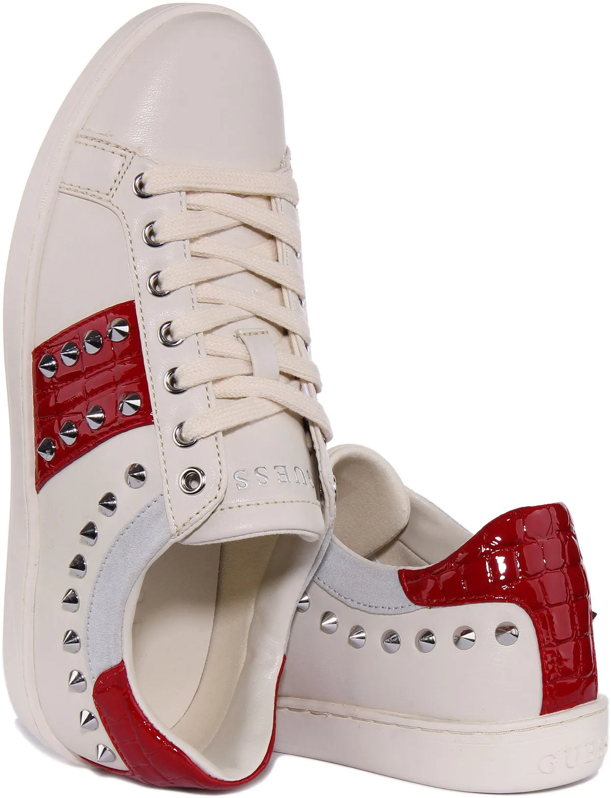 Guess Raelin3 Trainer In Off White For Women