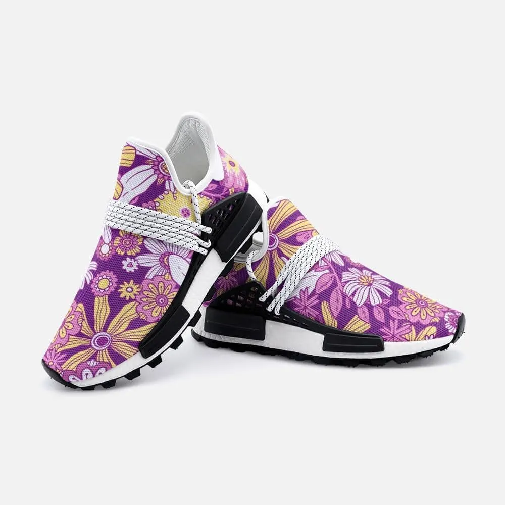 hand-drawn-groovy-floral-pattern Unisex Lightweight Custom shoes