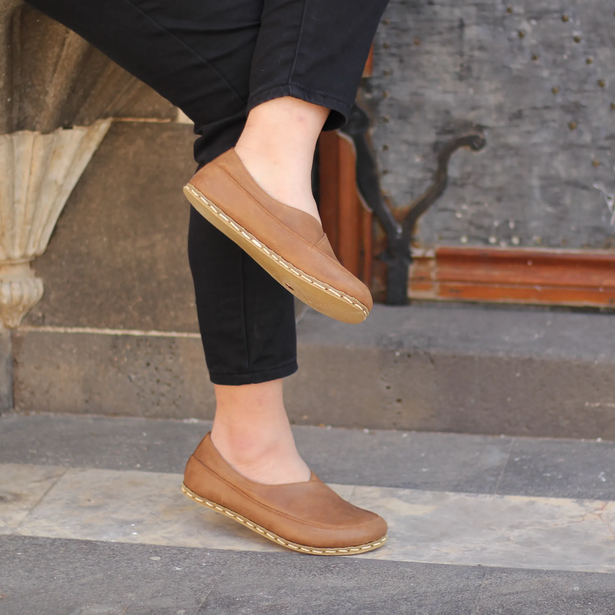 Handmade Barefoot Loafers for Women Matte Brown