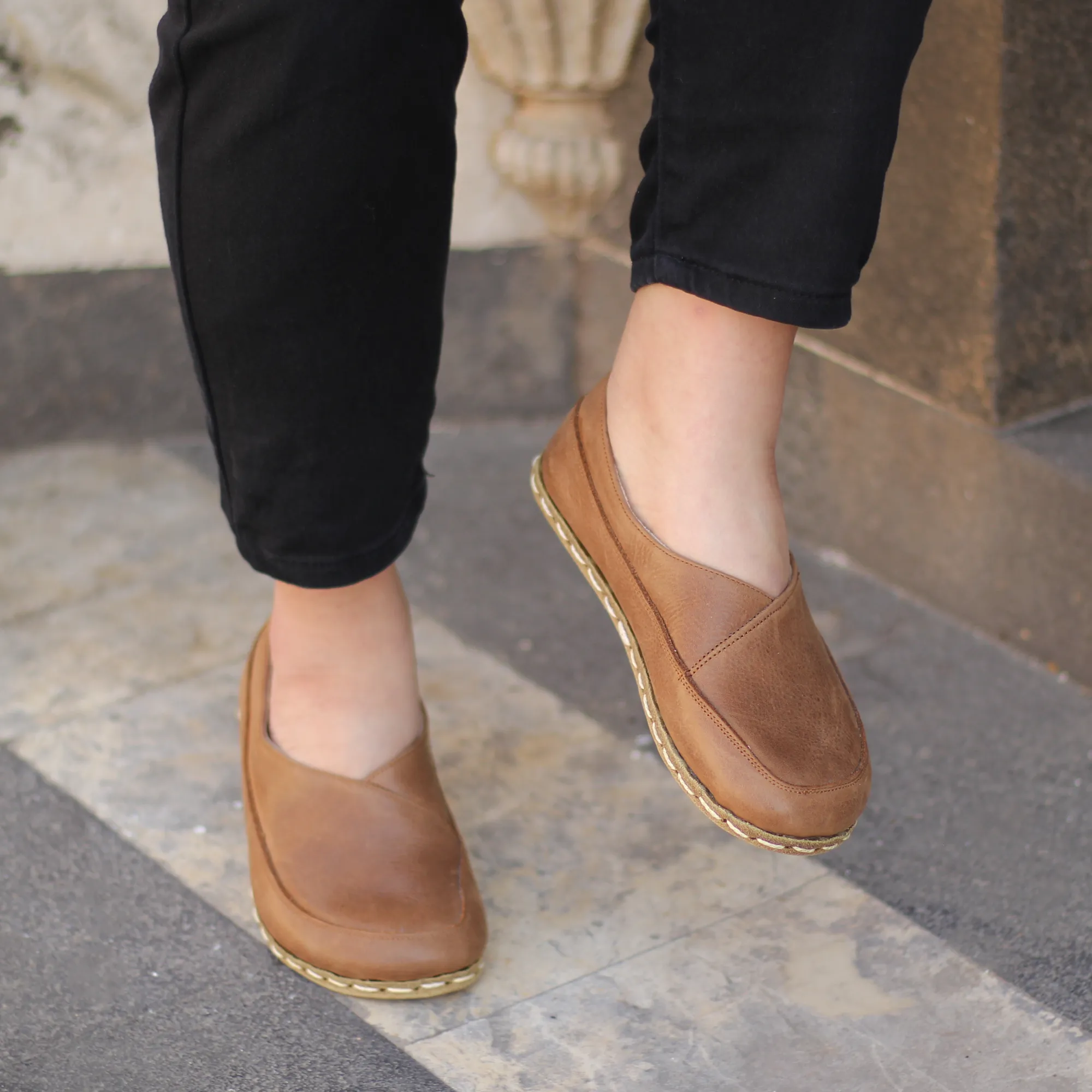 Handmade Barefoot Loafers for Women Matte Brown