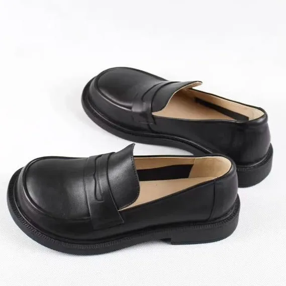 Handmade Women Loafers Big Toe Comfortable Soft Leather Shoes