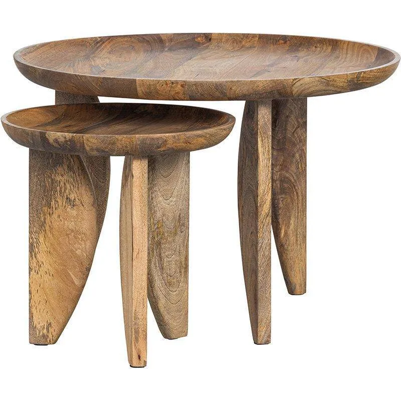 High Heels Mango Wood Side Table (2/Set)