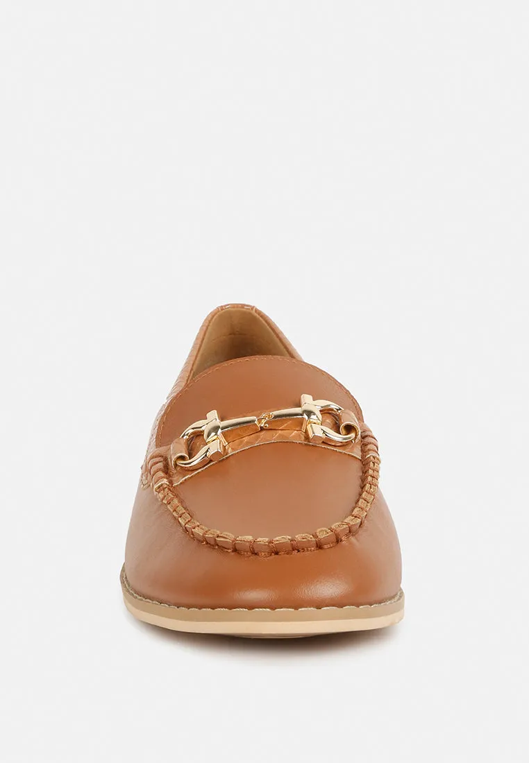 Holda Horsebit Embelished Loafers With Stitch Detail