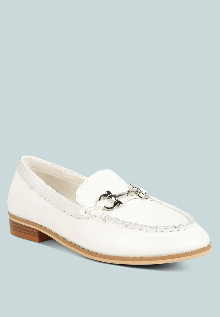 Holda Horsebit Embelished Loafers With Stitch Detail