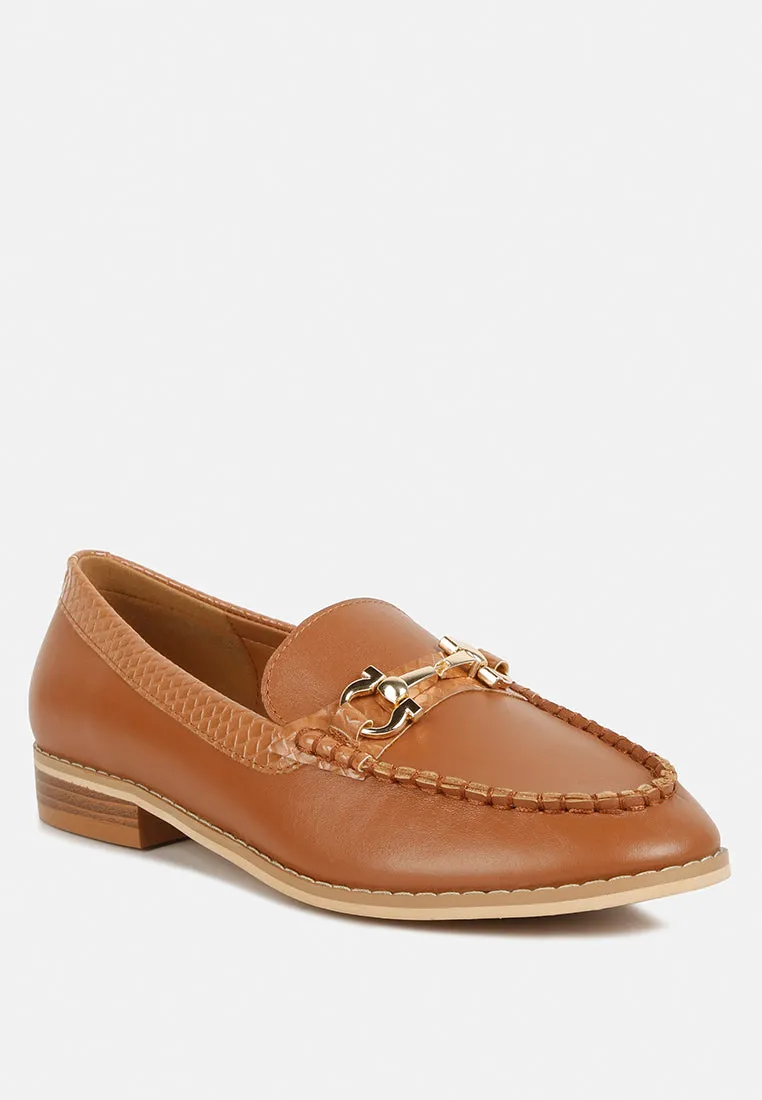 Holda Horsebit Embelished Loafers With Stitch Detail