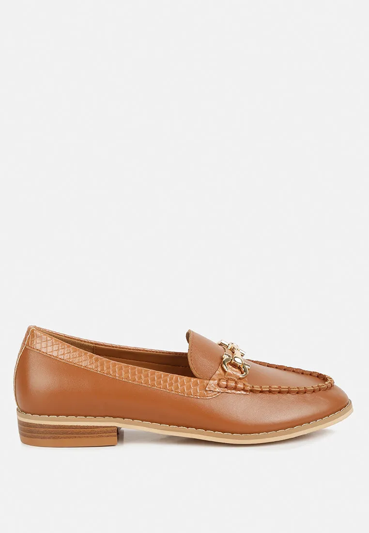 Holda Horsebit Embelished Loafers With Stitch Detail