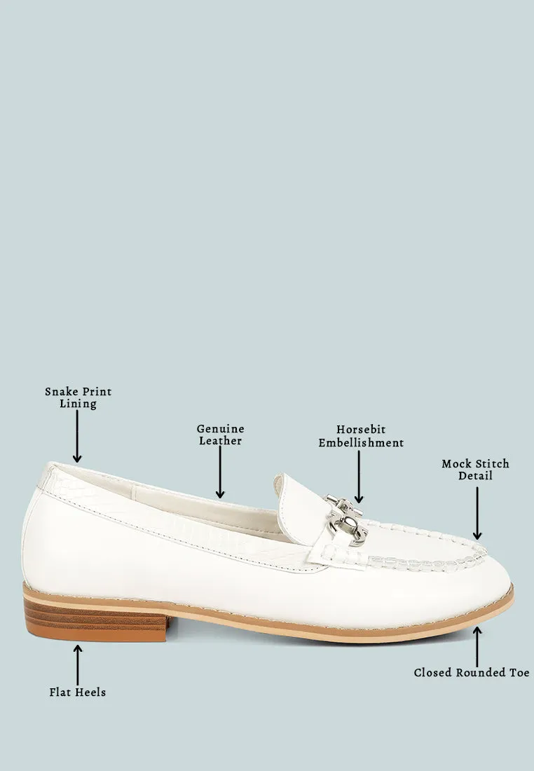 Holda Horsebit Embelished Loafers With Stitch Detail