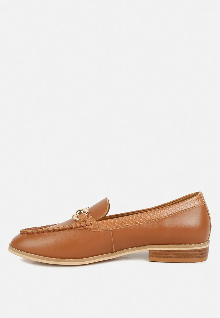 Holda Horsebit Embelished Loafers With Stitch Detail