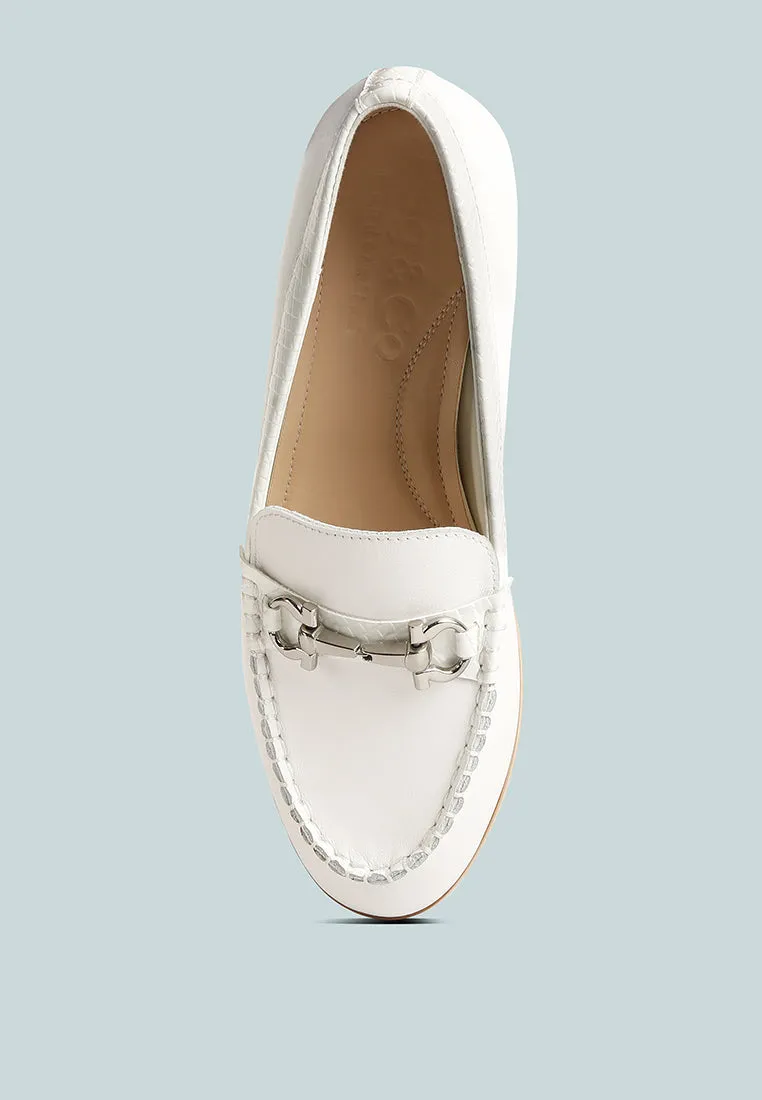 Holda Horsebit Embelished Loafers With Stitch Detail