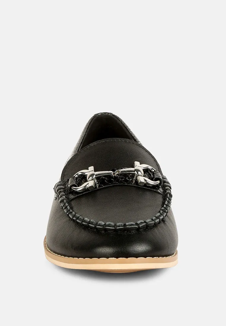 Holda Horsebit Embelished Loafers With Stitch Detail