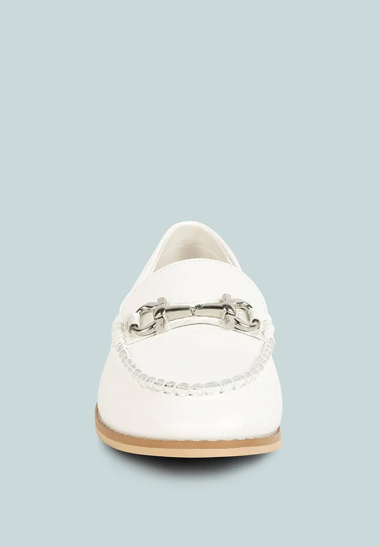 Holda Horsebit Embelished Loafers With Stitch Detail