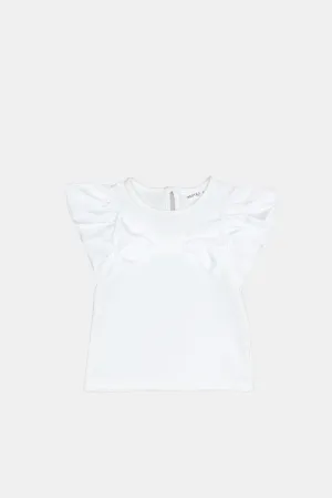 Infant Girls White Front Bow Blouse