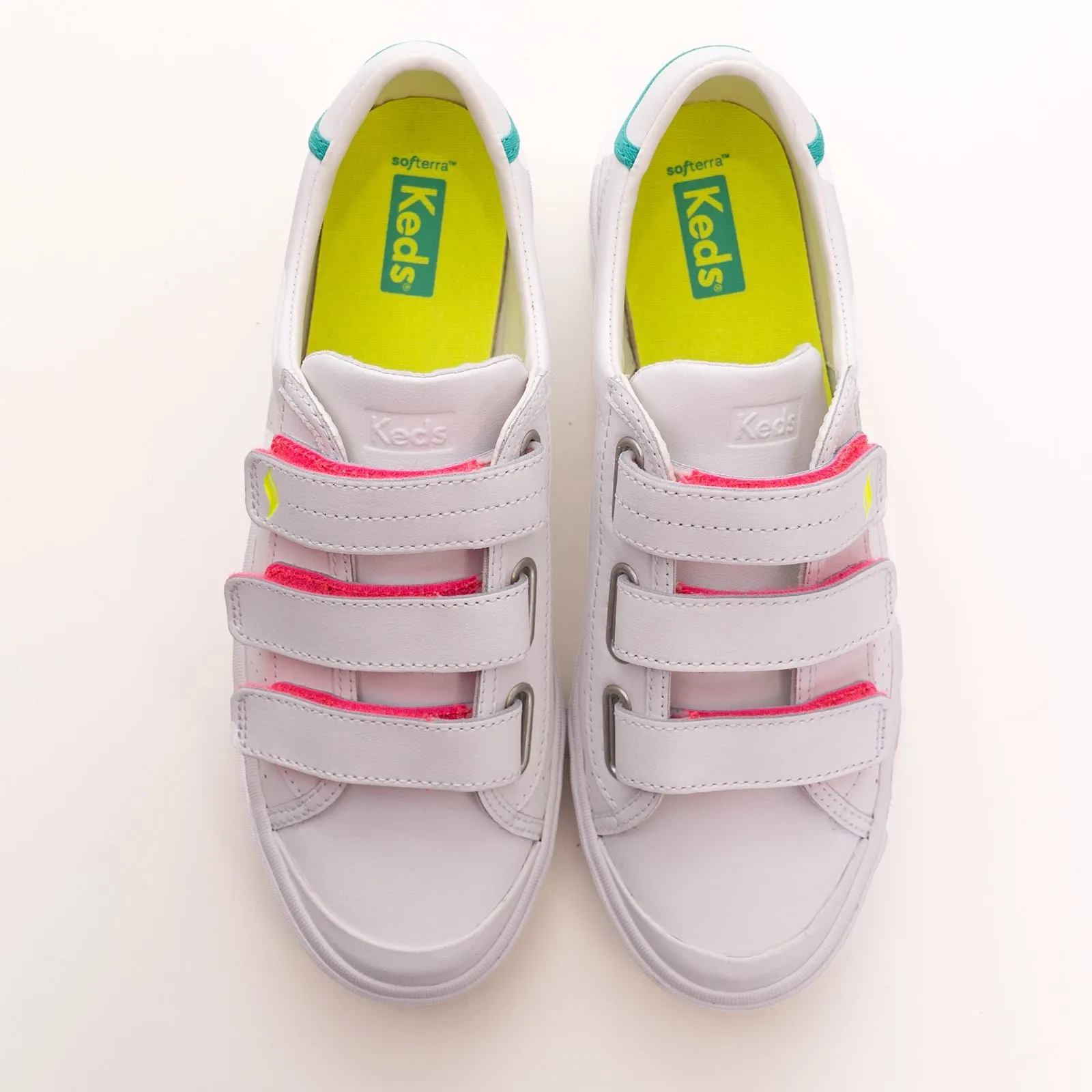 Keds Trainers Crew Kick Leather White Hook-and-Loops