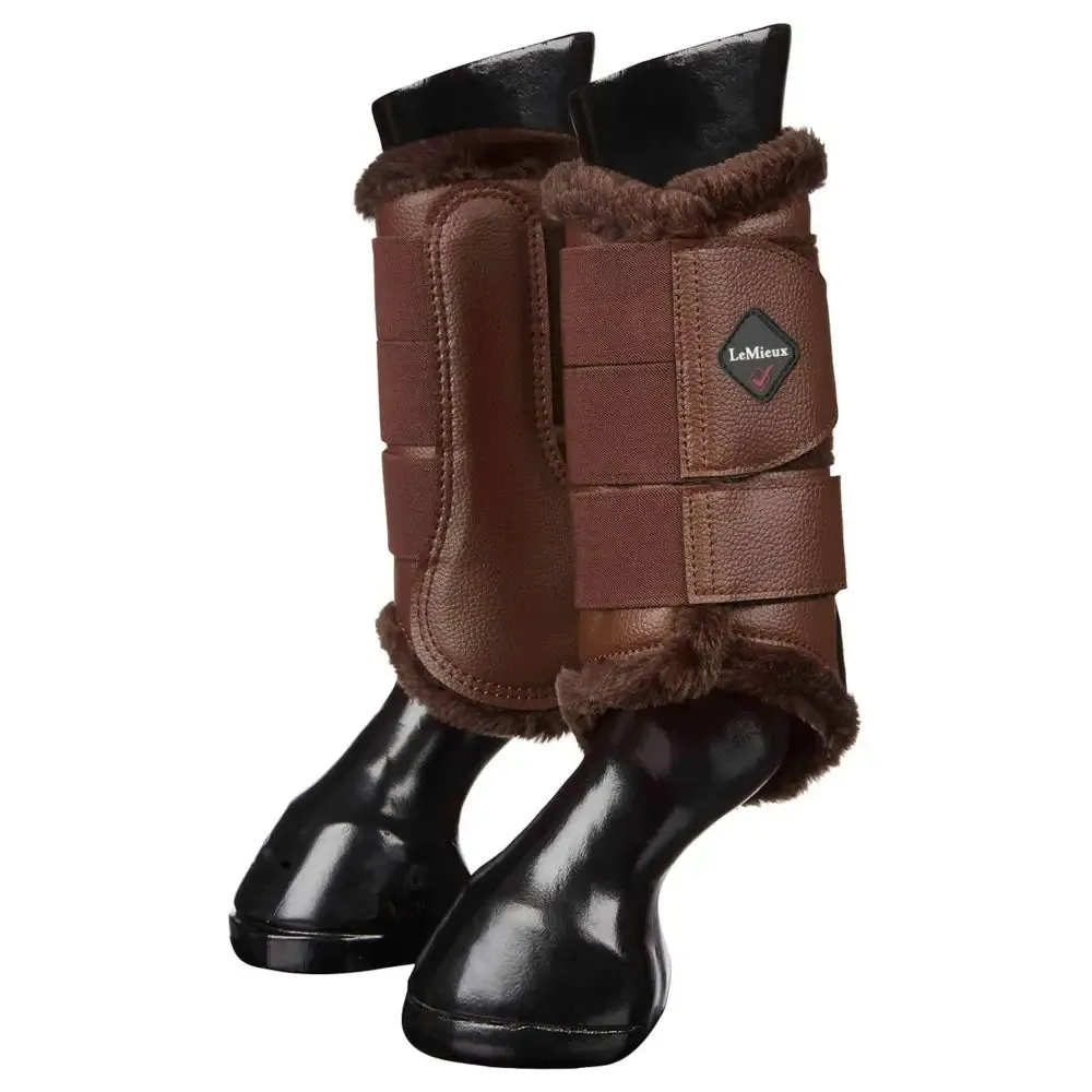 LeMieux Fleece Lined Brushing Boots Brown