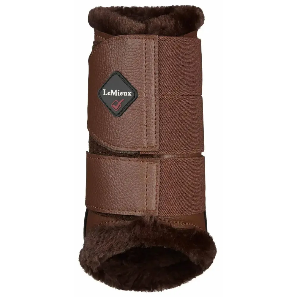 LeMieux Fleece Lined Brushing Boots Brown