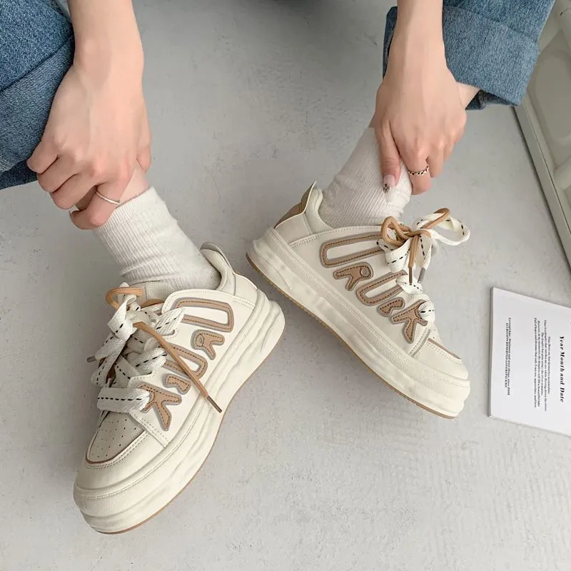 Letter Patchwork Trendy Sneakers Students Women Shoes