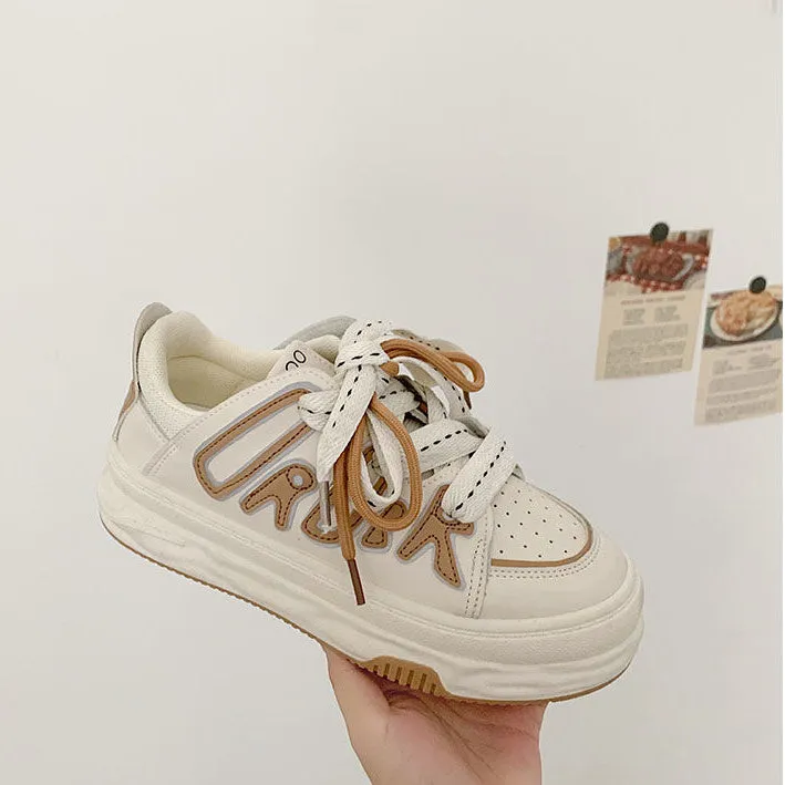 Letter Patchwork Trendy Sneakers Students Women Shoes