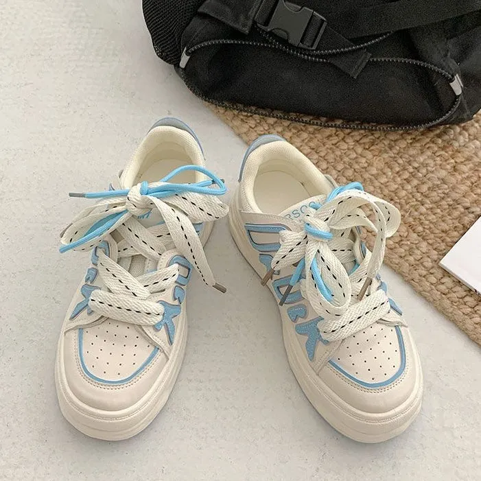 Letter Patchwork Trendy Sneakers Students Women Shoes