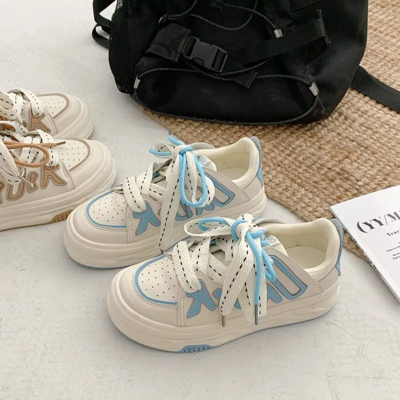 Letter Patchwork Trendy Sneakers Students Women Shoes