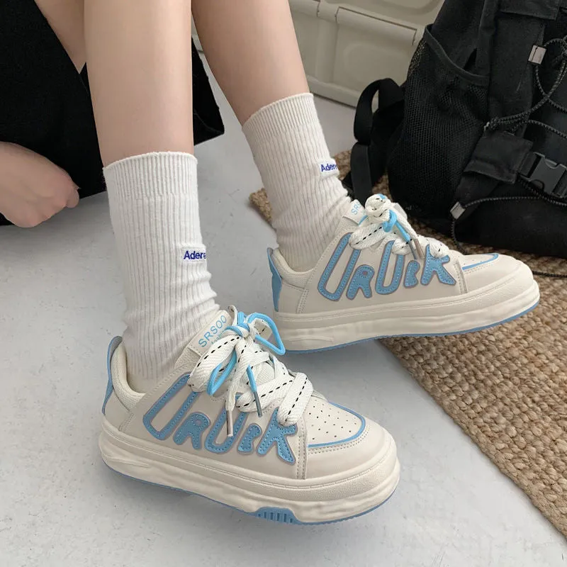 Letter Patchwork Trendy Sneakers Students Women Shoes