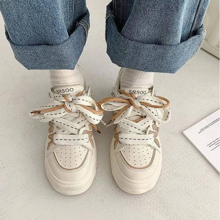 Letter Patchwork Trendy Sneakers Students Women Shoes