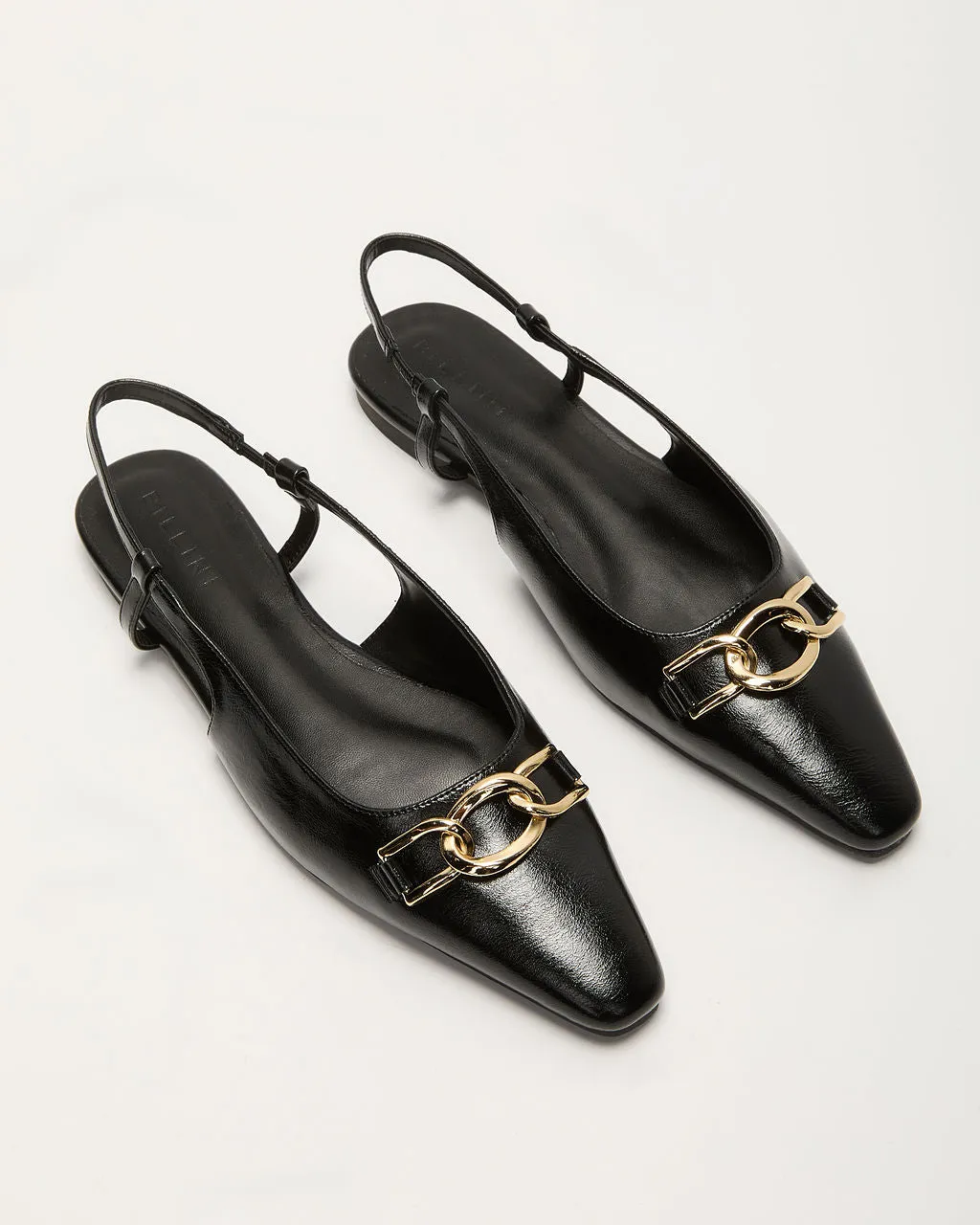 Lindley Slingback Chainlink Patent Leather Flats